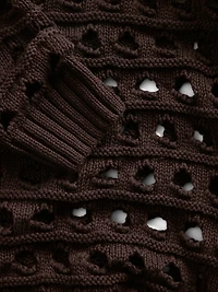 100% Cotton Oversized Cutout Pointelle Cardigan