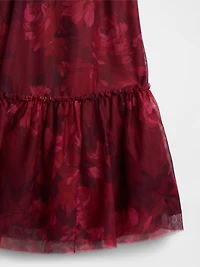 Kids Tulle Cap-Sleeve Midi Dress