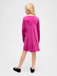 Kids Velvet Empire Waist Dress