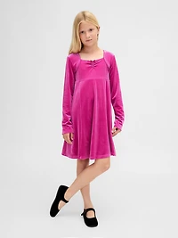 Kids Velvet Empire Waist Dress