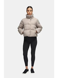 Ingrid and Isabel Cloud Crop Side Zip Maternity Puffer Jacket