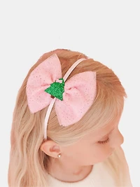 Sweet Wink Christmas Tree Tulle Bow Headband