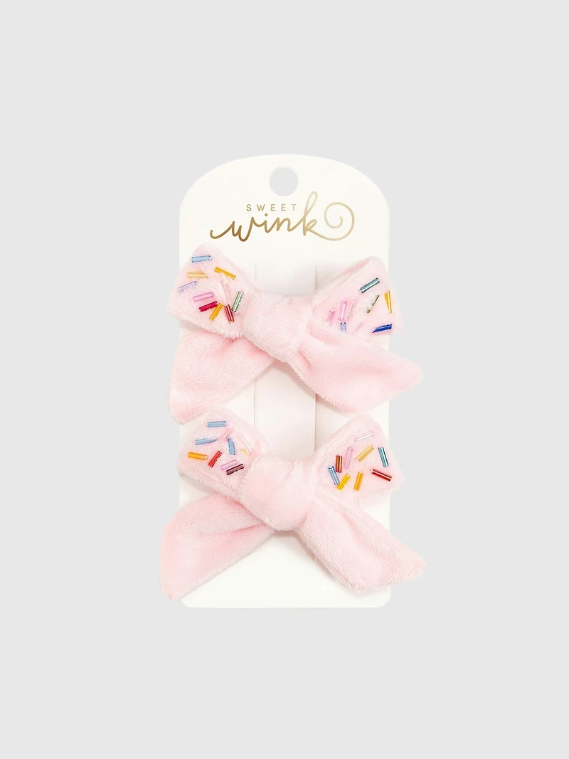 Sweet Wink Sprinkle Bow Clip Set