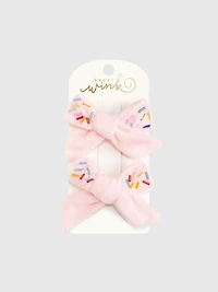 Sweet Wink Sprinkle Bow Clip Set