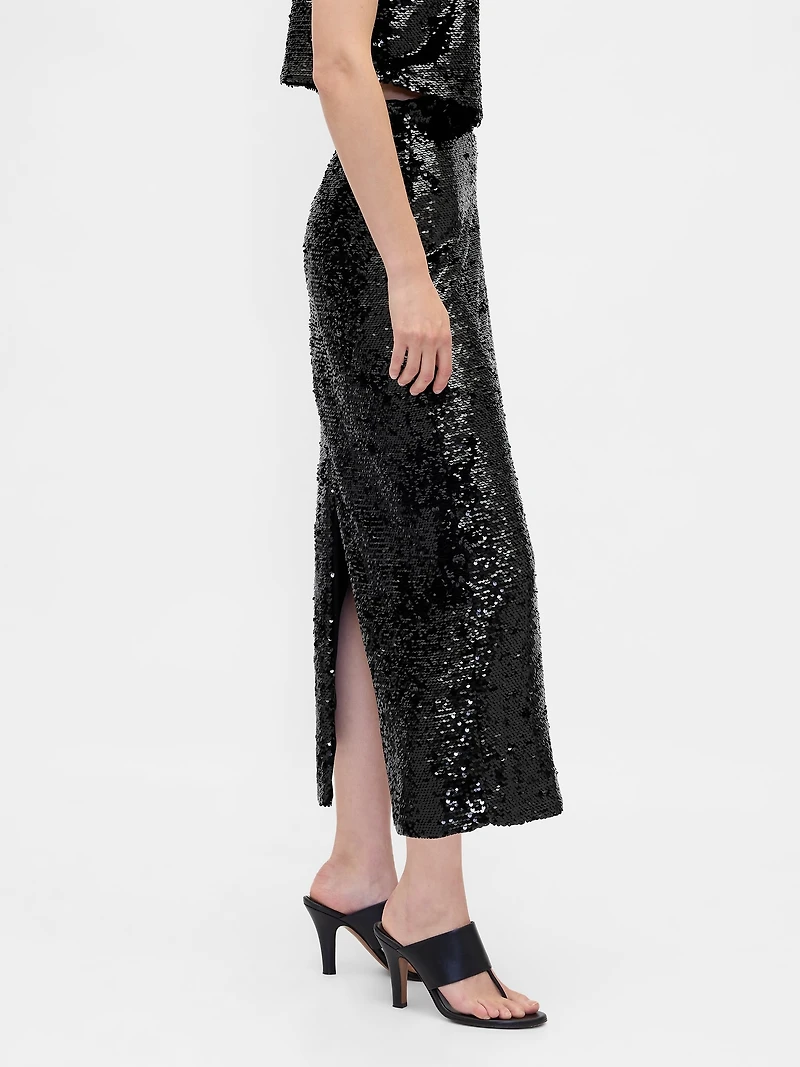 Sequin Maxi Skirt