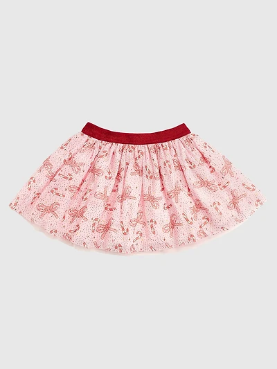 Sweet Wink Candy Cane Bow Printed Christmas Tutu