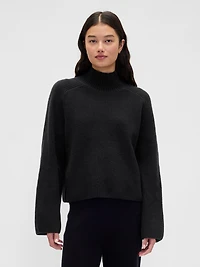 CashSoft Shaker-Stitch Turtleneck Sweater