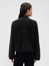 CashSoft Shaker-Stitch Turtleneck Sweater