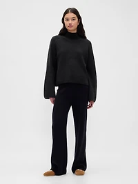 CashSoft Shaker-Stitch Turtleneck Sweater