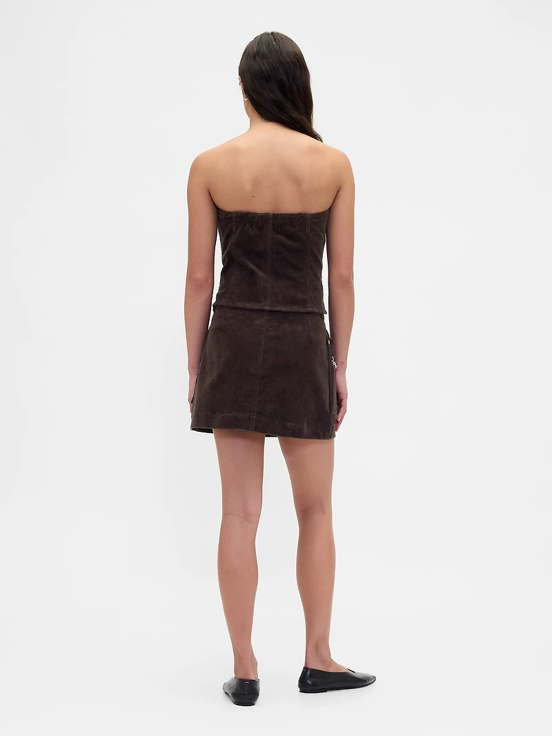 Corduroy Chain Pocket Mini Skort