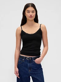 Lace-Trim Pointelle Cami