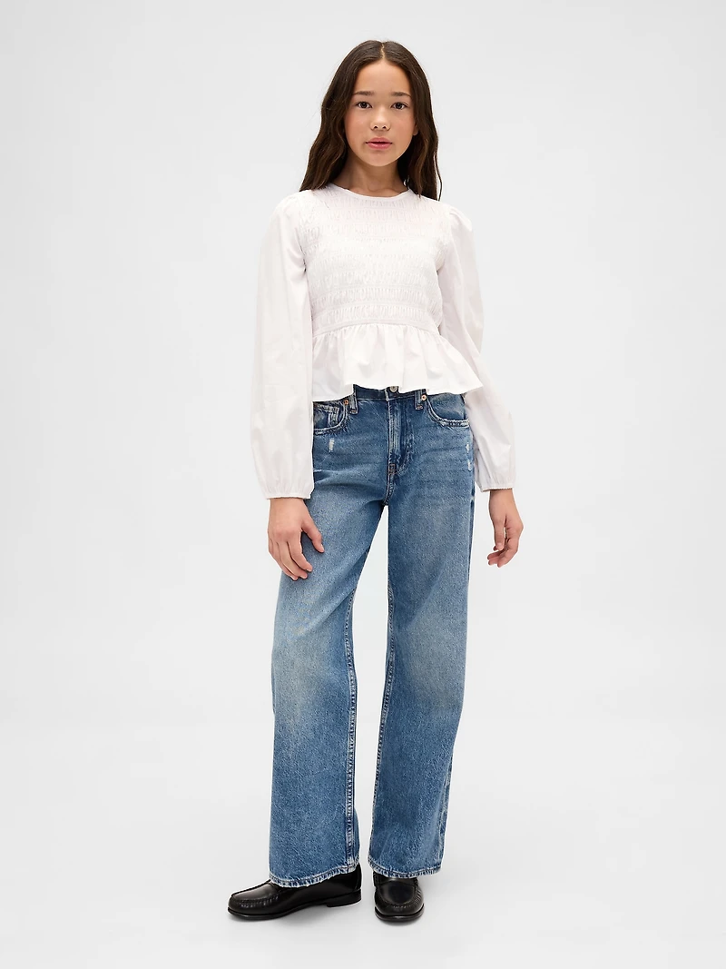 Kids Smocked Peplum Top