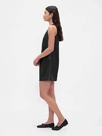 Vegan Leather Shift Mini Dress