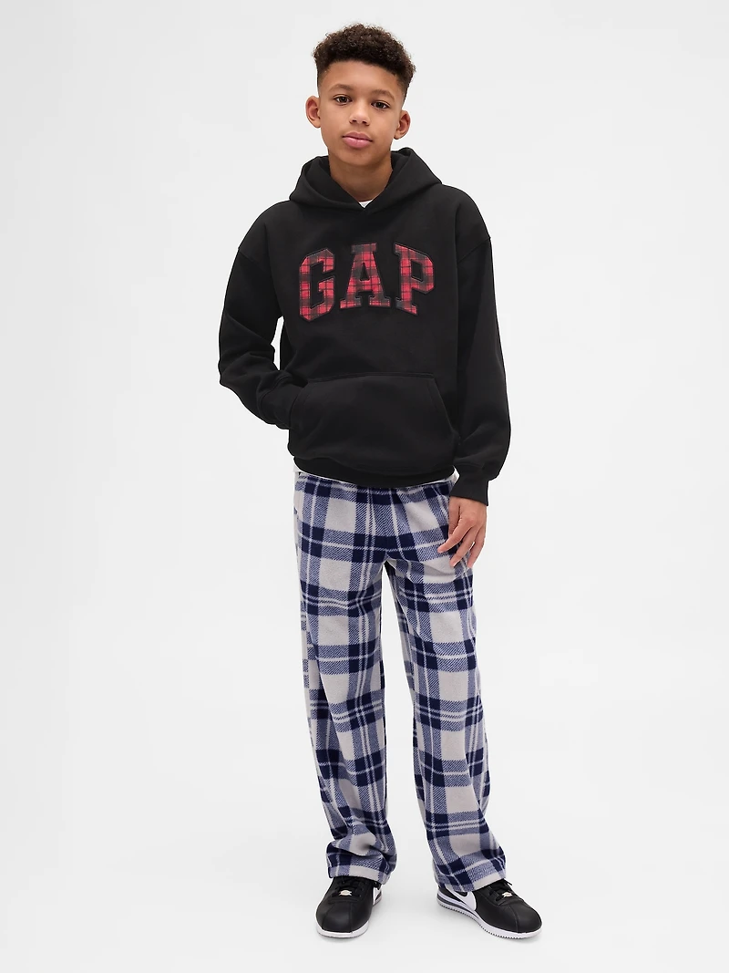 Kids VintageSoft Relaxed Plaid Logo Hoodie