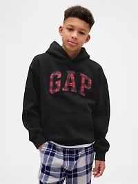 Kids VintageSoft Relaxed Plaid Logo Hoodie