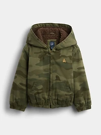Baby & Toddler Sherpa-Lined Hooded Camo Denim Jacket