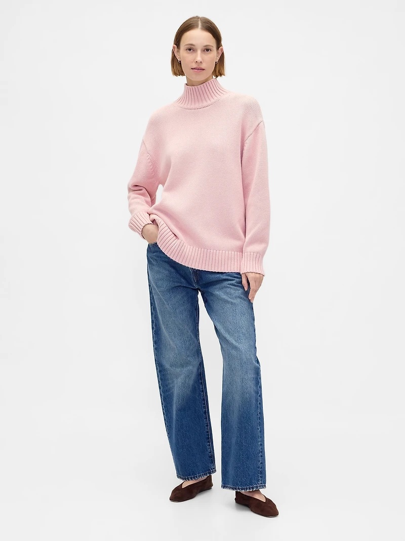 100% Cotton Oversized Mockneck Sweater