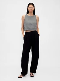 Cotton Gauze Crop Shell Top