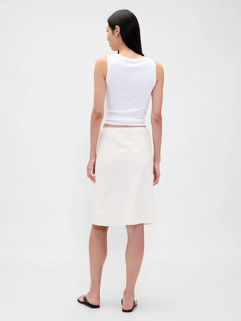 Linen-Blend Bias-Cut Skirt