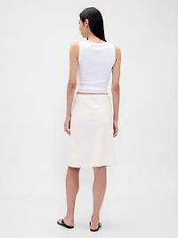 Linen-Blend Bias-Cut Skirt