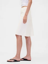 Linen-Blend Bias-Cut Skirt