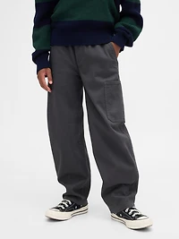 Kids Brushed Cargo Baggy Taper Pants