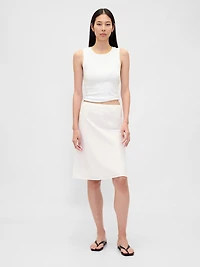 Linen-Blend Bias-Cut Skirt