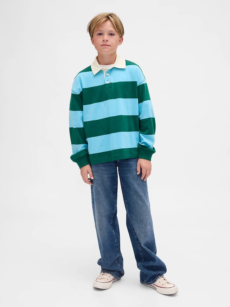 Kids Rugby Stripe Polo Shirt