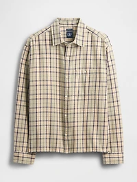 Sunwashed Twill Straight-Hem Shirt