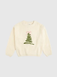 Sweet Wink Coquette Christmas Tree Knit Sweater