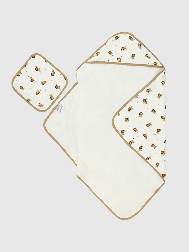 Bamboo Little Lion Hooded Towel Set