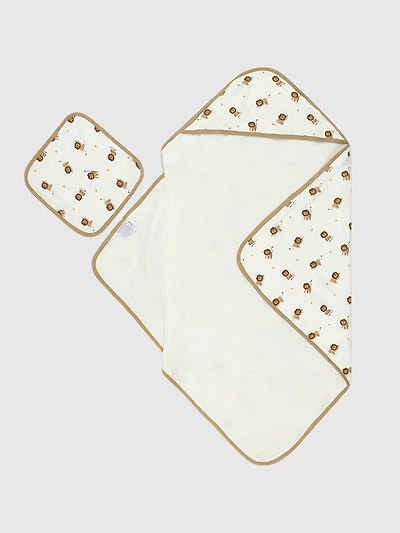 Bamboo Little Lion Hooded Towel Set