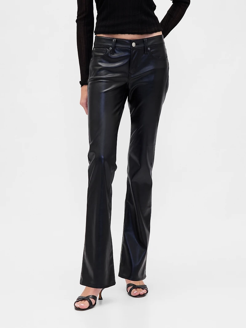 Low Rise Recycled Vegan Leather Long & Lean Pants