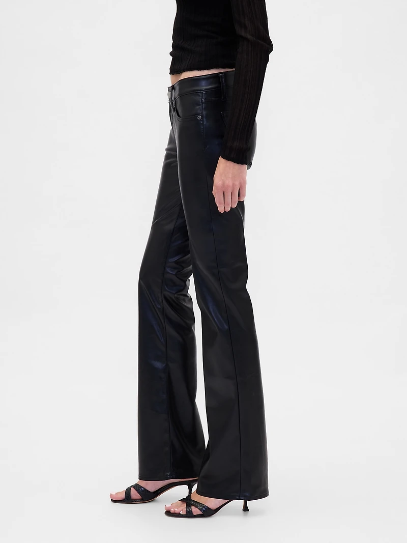 Low Rise Recycled Vegan Leather Long & Lean Pants