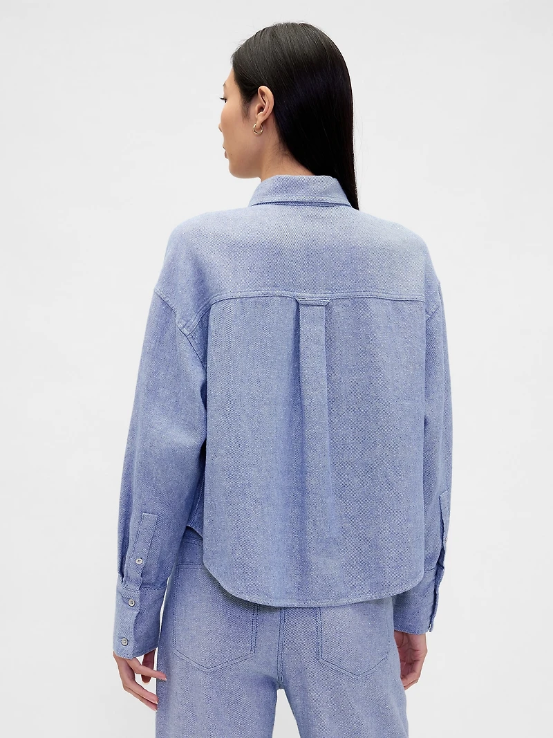 Linen-Cotton Oversized Shirt
