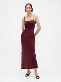 Velvet Square-Neck Maxi Dress