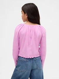 Kids Smocked Square-Neck Top