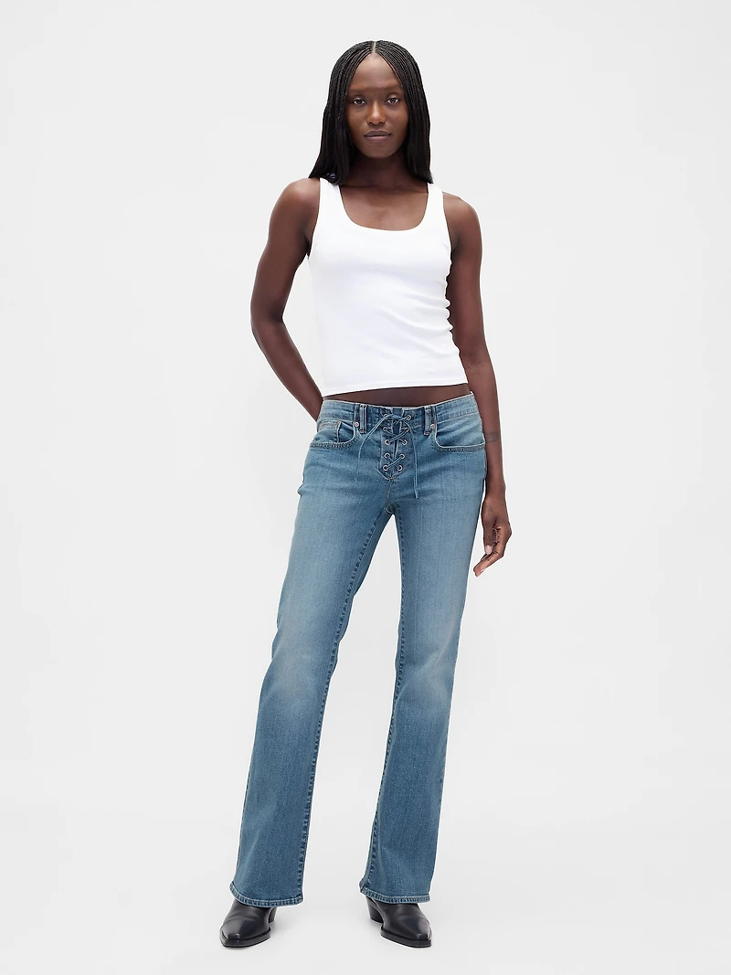 Low Rise Lace-Up Long & Lean Jeans