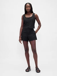 4" Mid Rise Linen-Blend Shorts