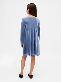 Kids Velvet Empire Waist Dress