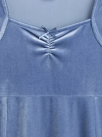 Kids Velvet Empire Waist Dress