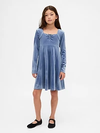 Kids Velvet Empire Waist Dress