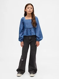 Kids Chambray Peplum Top