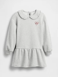 Kids Oversized Ruffle Collar Logo Sweatshirt Dress