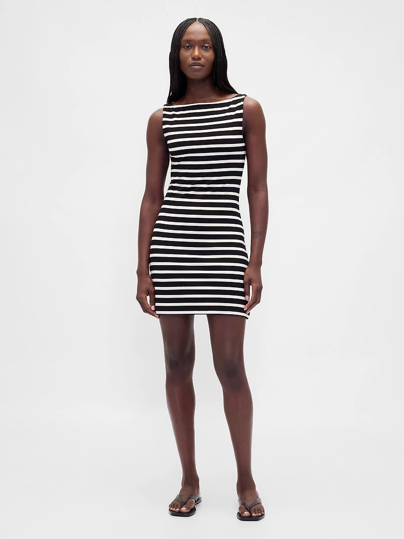 Boatneck Mini Shift Dress