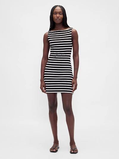 Boatneck Mini Shift Dress