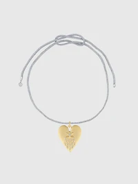 HART Silver Lurex Cord with Halleys Heart Charm