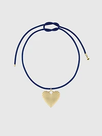 Exclusive Gap Denim Ribbed Heart of Gold Necklace