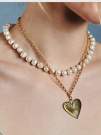 HART Ribbed Heart of Gold Necklace