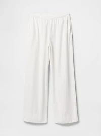 Linen-Blend Easy Wide-Hem Pants